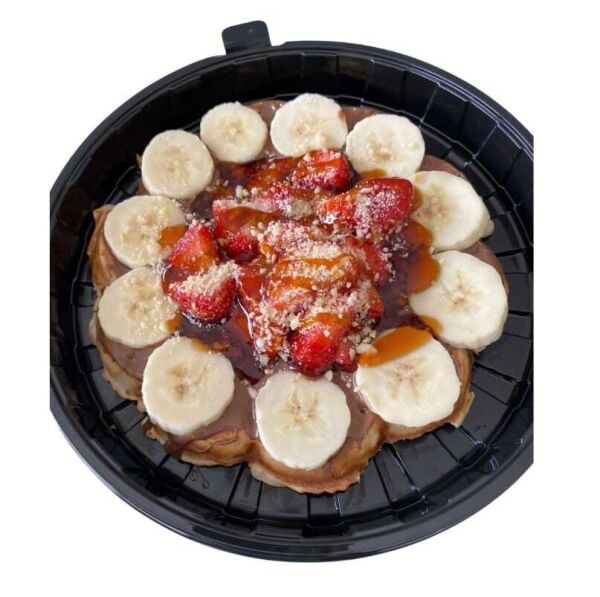 Kapaklı Siyah Waffle Kabı 200 Adet