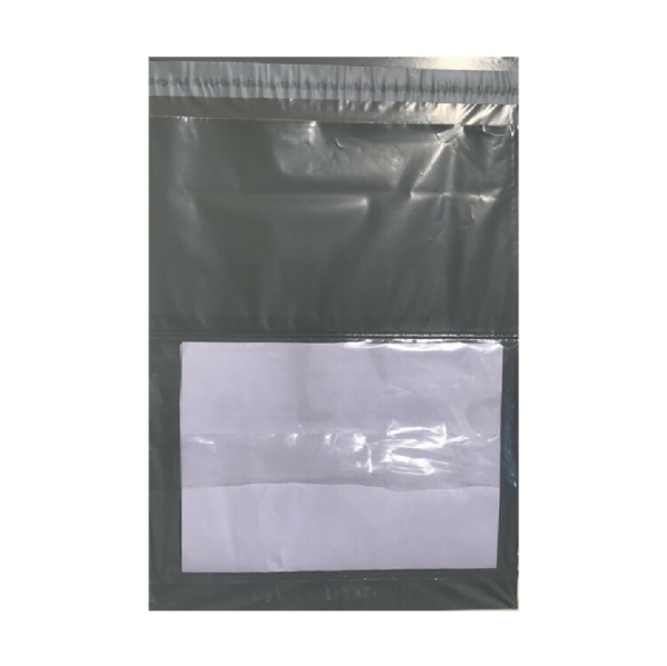 Kargo Poşeti Gri, Şeffaf Cepli 25x30+5 cm 100 Adet