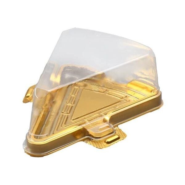 Özge Plastik Dilim Pasta Kabı Seti Altın Taban 200 Adet