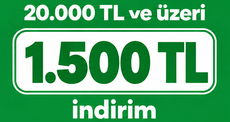 1500 TL İndirim